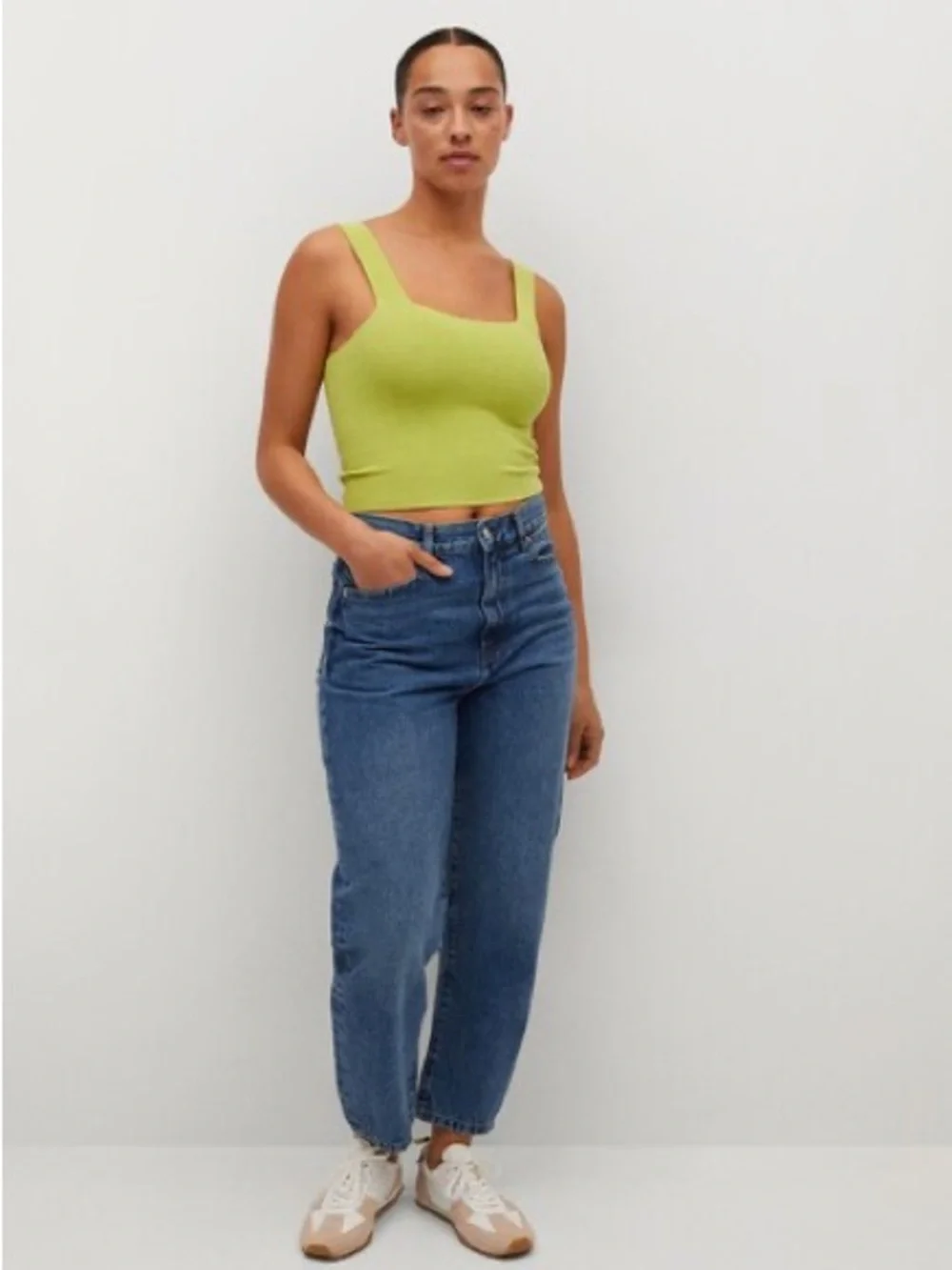 Mango Ribbed Crop Top - Picture 3 of 12